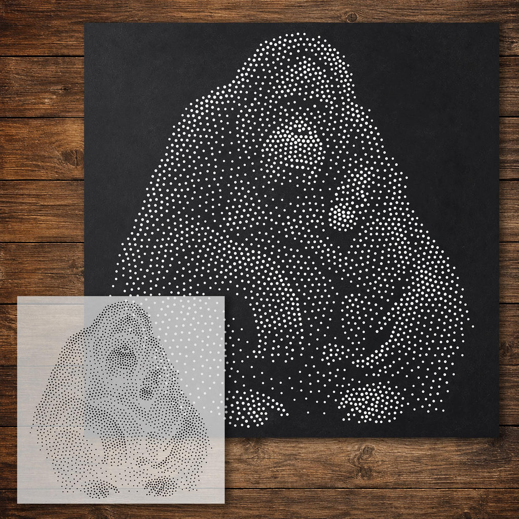 Orangutan with Baby Stipple Art Stencil reusable Mylar stencil, 300 x 300 mm