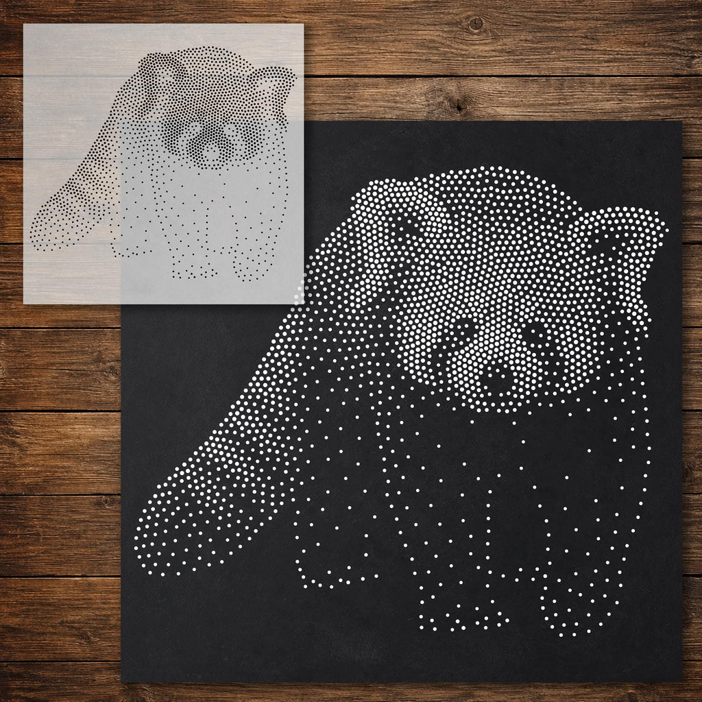 Red Panda Stencil reusable Mylar stencil, 300 x 300 mm