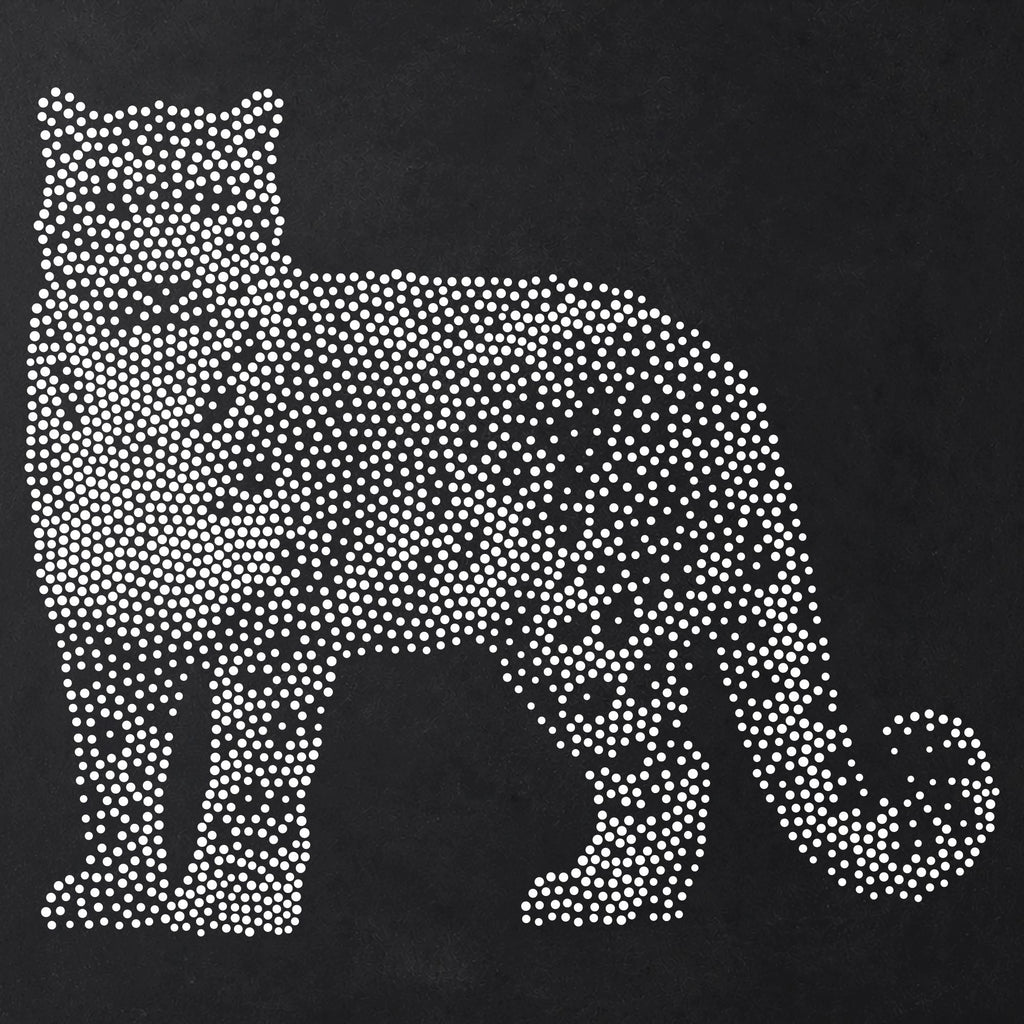 Snow Leopard Stencil | Realistic Mylar Stipple Wall Art, Crafts (Large - 300mm / 12" approx)