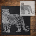 Snow Leopard Stencil reusable Mylar stencil, 300 x 300 mm
