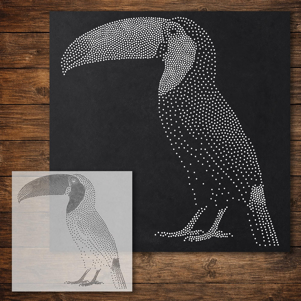 Toucan Stencil reusable Mylar stencil, 300 x 300 mm