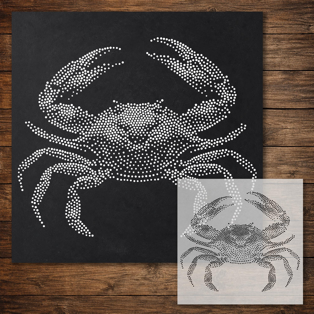 Crab Stencil reusable Mylar stencil, 300 x 300 mm