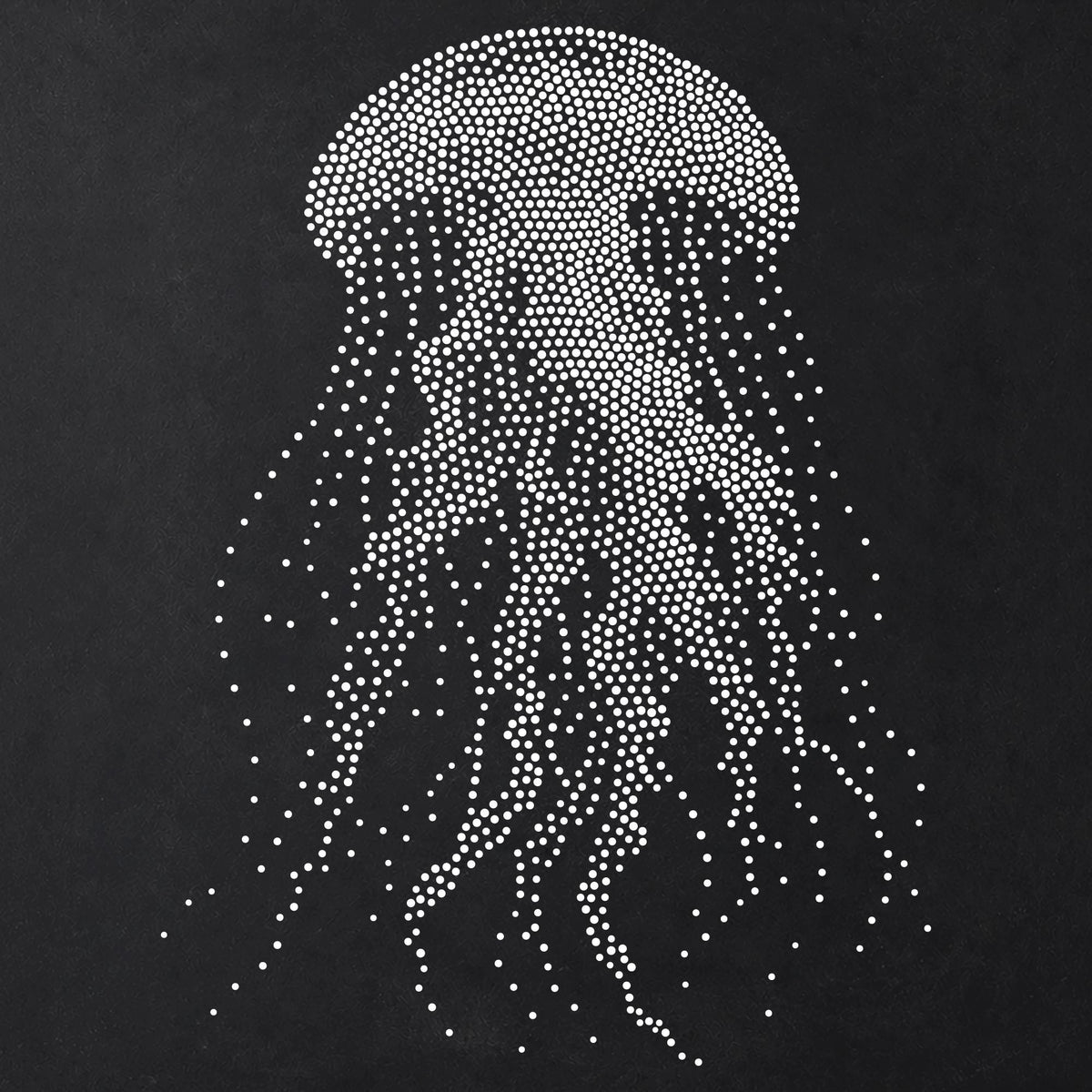 Jellyfish Stencil | Realistic Mylar Stipple Wall Art, Crafts (Large - 300mm / 12" approx)
