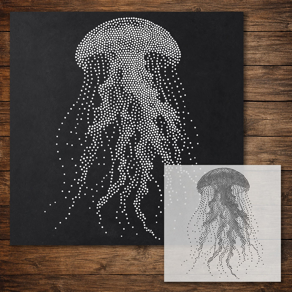 Jellyfish Stencil reusable Mylar stencil, 300 x 300 mm
