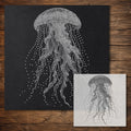 Jellyfish Stencil reusable Mylar stencil, 300 x 300 mm
