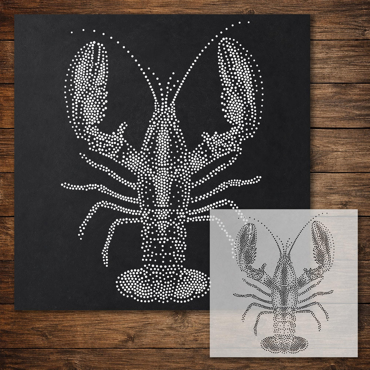 Lobster Stencil reusable Mylar stencil, 300 x 300 mm
