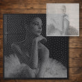 Elegant Ballerina Portrait Stipple Art Stencil reusable Mylar stencil, 300 x 300 mm