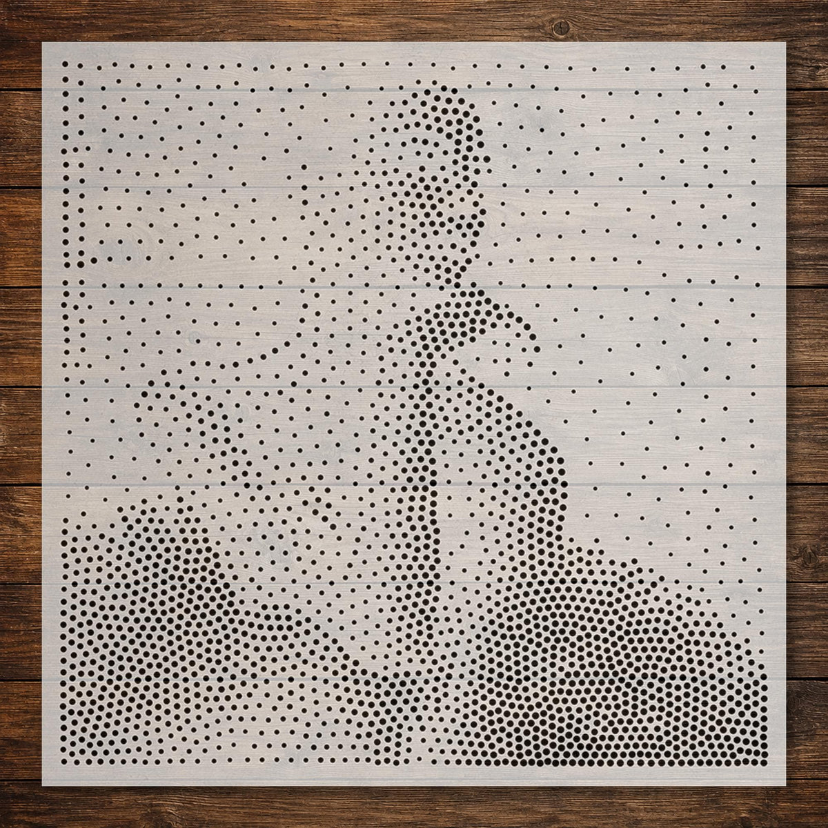 Elegant Ballerina Portrait Stipple Art Stencil | Realistic Mylar Plastic Craft Stencil (Large - 300mm / 12" approx)