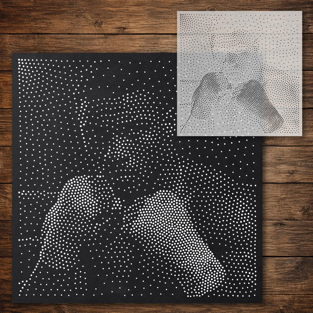 Boxer Portrait Stipple Art Stencil reusable Mylar stencil, 300 x 300 mm