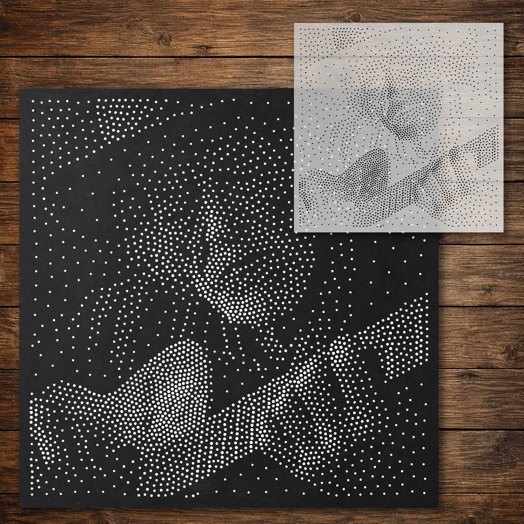 Old Musician Stipple Art Stencil reusable Mylar stencil, 300 x 300 mm