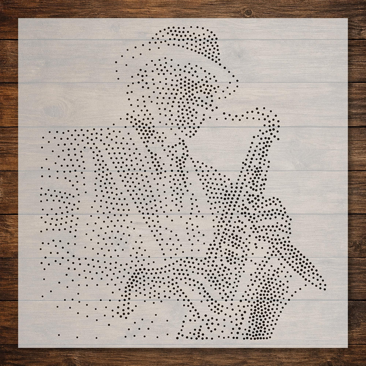 Saxophonist Stipple Art Stencil | Realistic Mylar Plastic Craft Stencil (Large - 300mm / 12" approx)