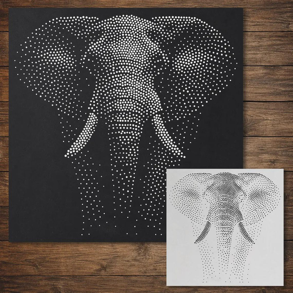 Safari Stencil Bundle #1 | Elephant, Tiger, Lion & Giraffe | Set of 4 Realistic Mylar Stipple Wall Art, Crafts (Large - 300mm / 12" approx)