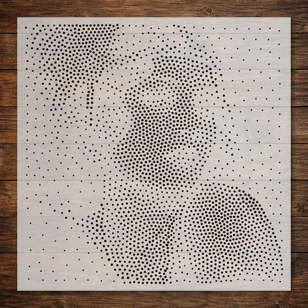 Flapper Portrait Stipple Art Stencil | Realistic Mylar Plastic Craft Stencil (Large - 300mm / 12" approx)
