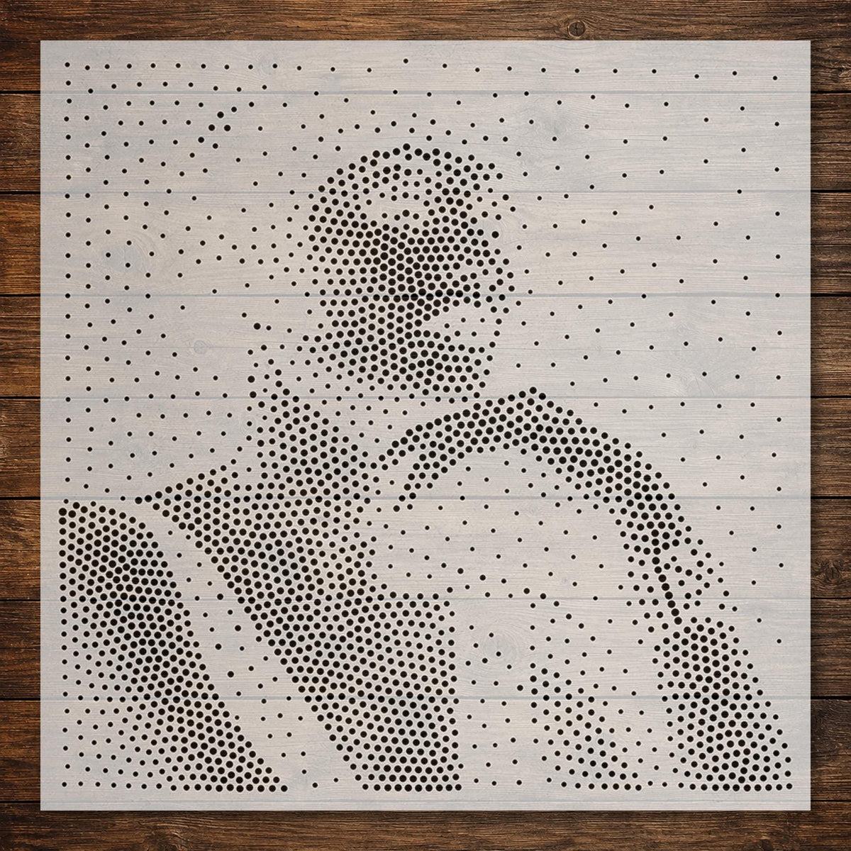 Art Deco Lady Portrait Stipple Art Stencil | Realistic Mylar Plastic Craft Stencil (Large - 300mm / 12" approx)
