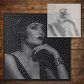 Art Deco Lady Portrait Stipple Art Stencil reusable Mylar stencil, 300 x 300 mm