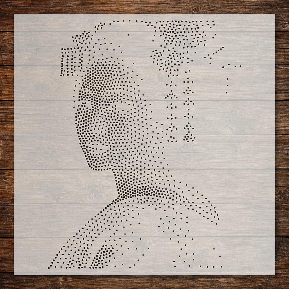 Geisha Portrait Stipple Art Stencil | Realistic Mylar Plastic Craft Stencil (Large - 300mm / 12" approx)