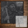 Lumberjack Portrait Stipple Art Stencil reusable Mylar stencil, 300 x 300 mm