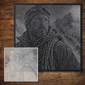 Mountaineer Portrait Stipple Art Stencil reusable Mylar stencil, 300 x 300 mm