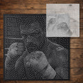 Bare Knuckle Boxer Stipple Art Stencil reusable Mylar stencil, 300 x 300 mm