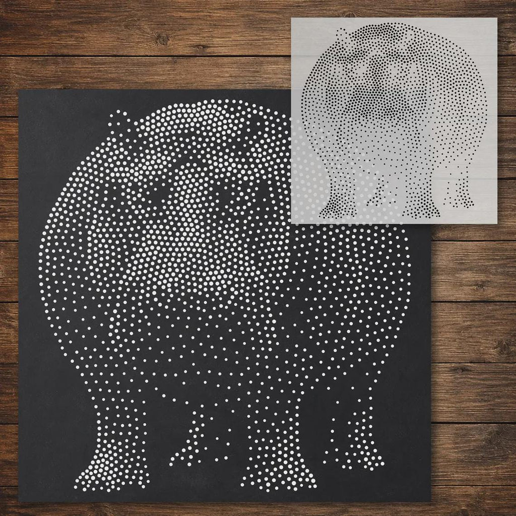 Safari Stencil Bundle #2 | Zebra, Cheetah, Hippo & Leopard | Set of 4 Realistic Mylar Stipple Wall Art, Crafts (Large - 300mm / 12" approx)