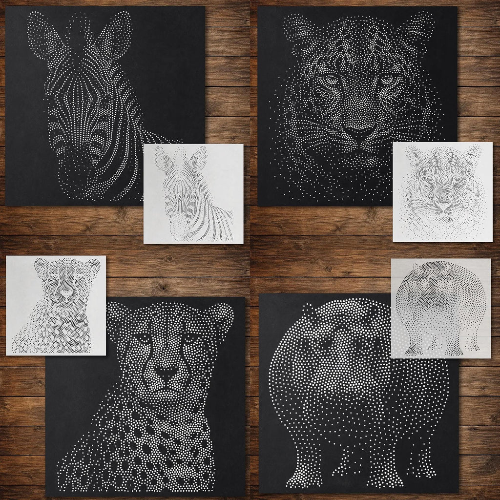 Safari Stencil Bundle #2 reusable Mylar stencil bundle, 300 x 300 mm