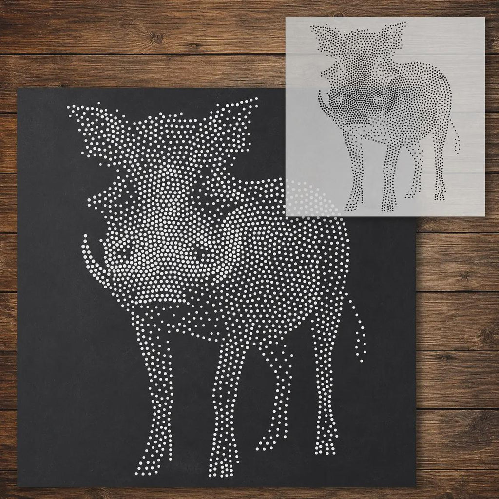 Safari Stencil Bundle #3 | Meerkat, Chimpanzee, Warthog & Gorilla  | Set of 4 Realistic Mylar Stipple Wall Art (Large - 300mm / 12" approx)