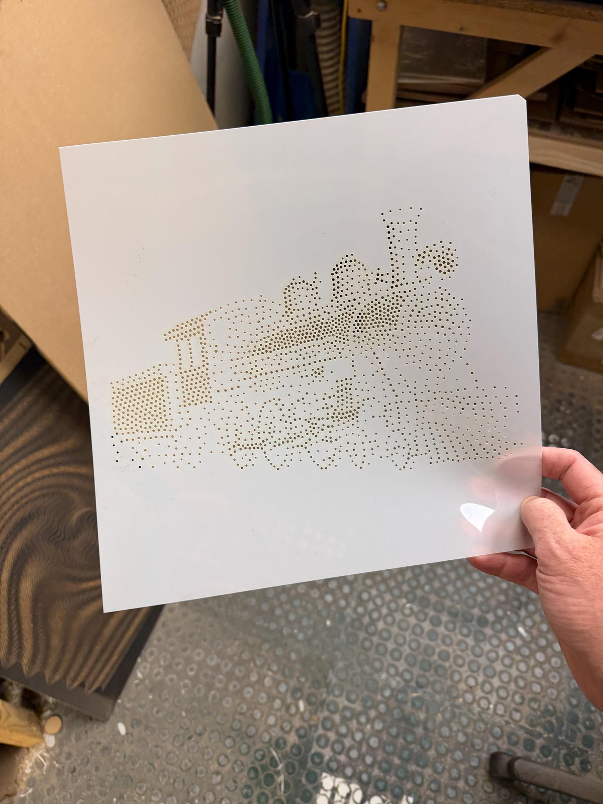 Steam Locomotive Train Stencil | Realistic Mylar Stipple Wall Art, Crafts (Large - 300mm / 12" approx)