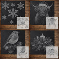 Christmas Stencil Bundle #1 reusable Mylar stencil bundle, 300 x 300 mm