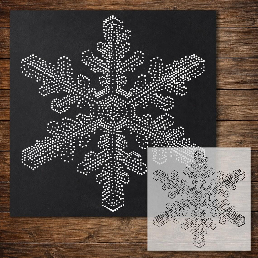 Christmas Stencil Bundle #1  | Santa, Snowflake, Wreath & Snowman | Set of 4 Realistic Mylar Stipple Wall Art (Large - 300mm / 12" approx)