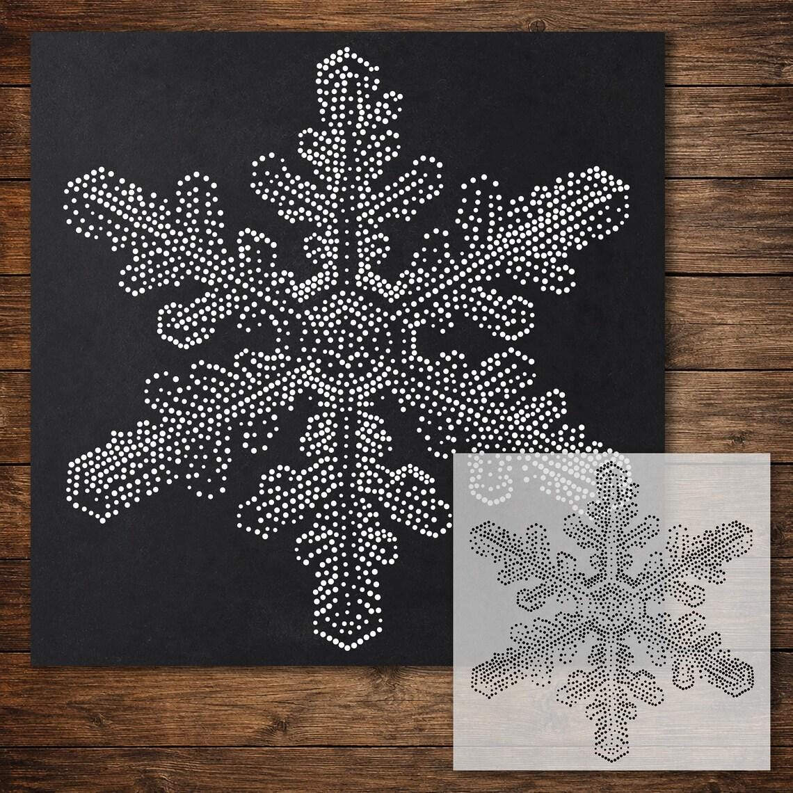 Christmas Stencil Bundle #1  | Santa, Snowflake, Wreath & Snowman | Set of 4 Realistic Mylar Stipple Wall Art (Large - 300mm / 12" approx)