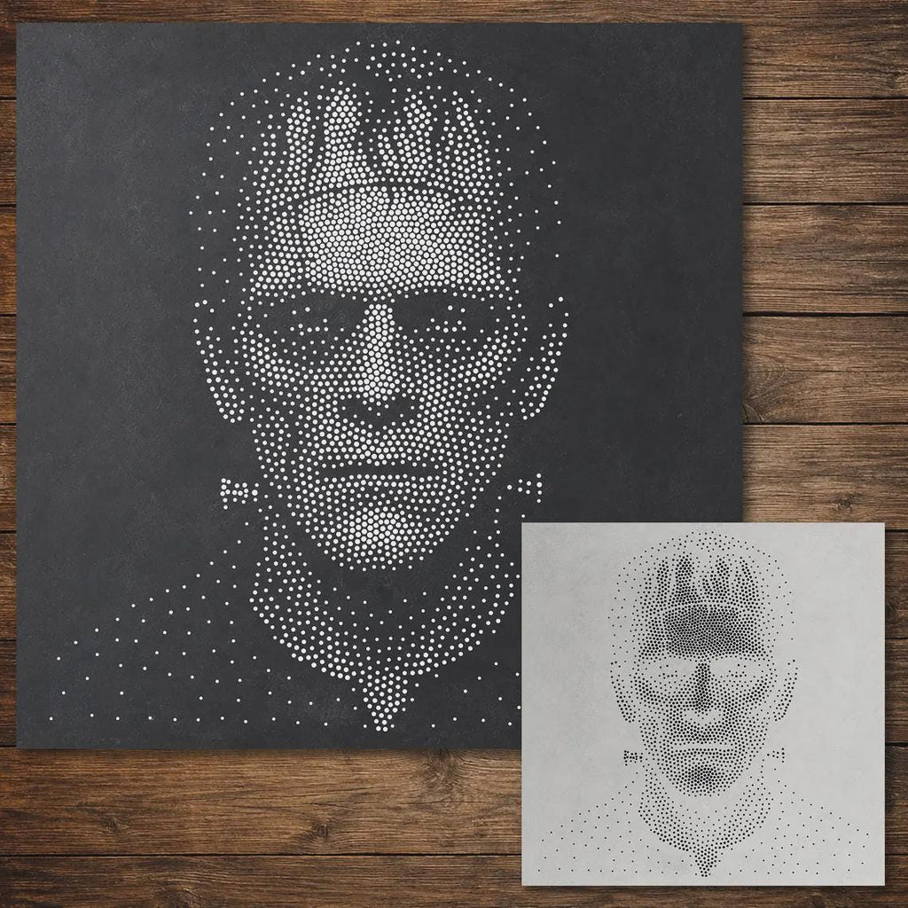 Halloween Stencil Bundle #1  | Skull, Frankenstein, Witch & Hands | Set of 4 Realistic Mylar Stipple Wall Art (Large - 300mm / 12" approx)