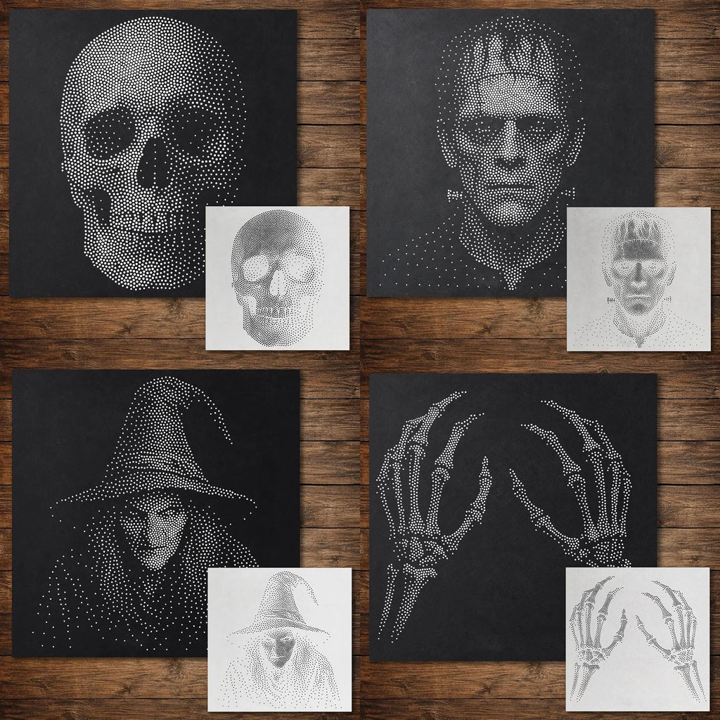 Halloween Stencil Bundle #1 reusable Mylar stencil bundle, 300 x 300 mm