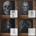 Halloween Stencil Bundle #1 reusable Mylar stencil bundle, 300 x 300 mm