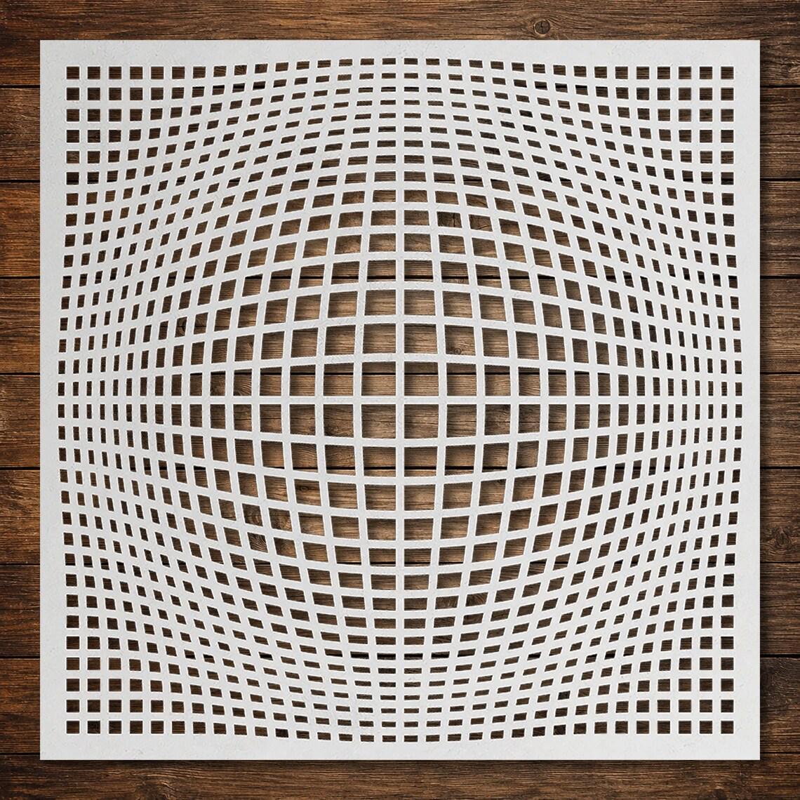 Geometric Stencil Bundle #1  | Squares, Circles, Triangles, Moire Pattern | Set of 4 Wall Art (Large - 300mm / 12" approx)