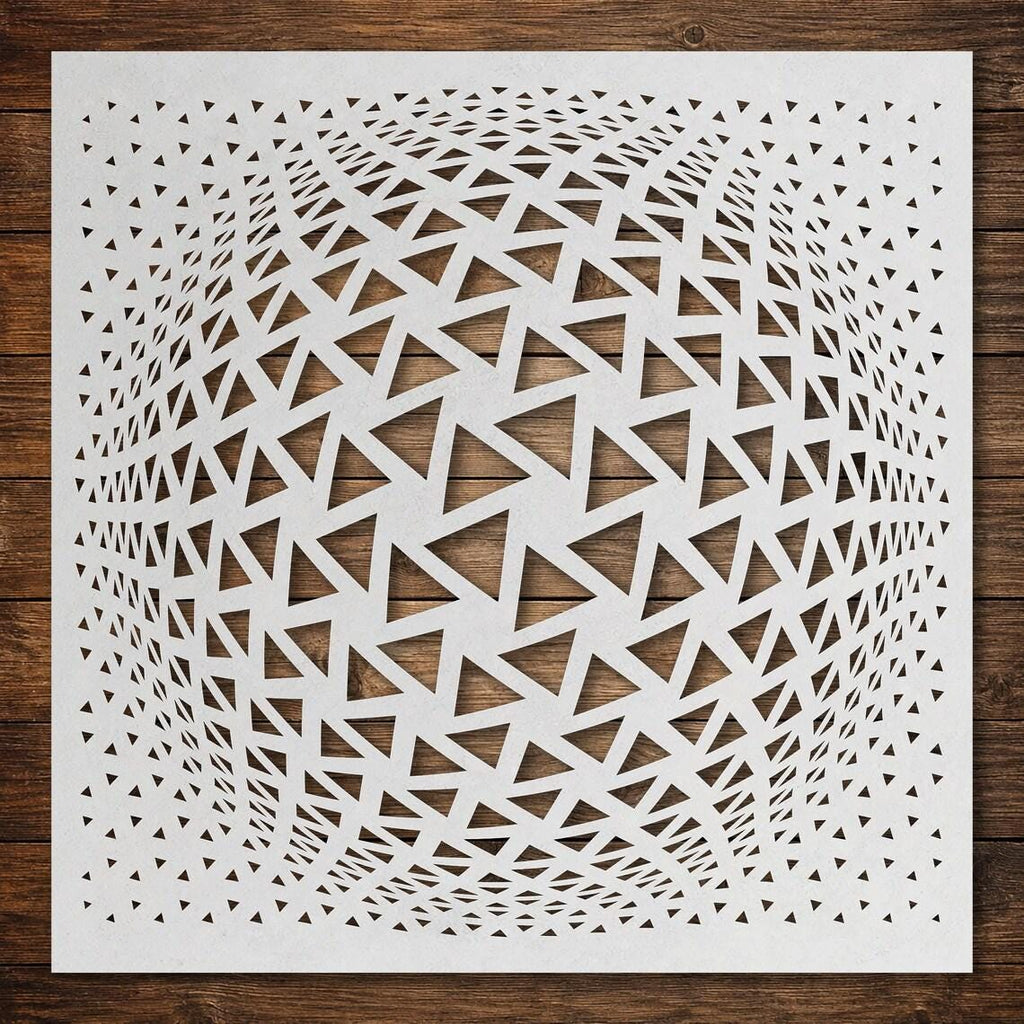 Geometric Stencil Bundle #1  | Squares, Circles, Triangles, Moire Pattern | Set of 4 Wall Art (Large - 300mm / 12" approx)