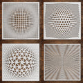 Geometric Stencil Bundle #1 reusable Mylar stencil bundle, 300 x 300 mm