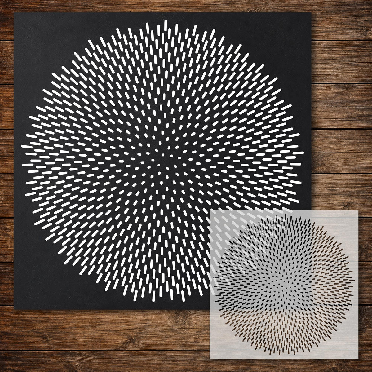 Geometric Pattern Stencil #17 | Line Bloom | Detailed DIY Mylar Wall Art, Crafts (Large - 300mm / 12" approx)