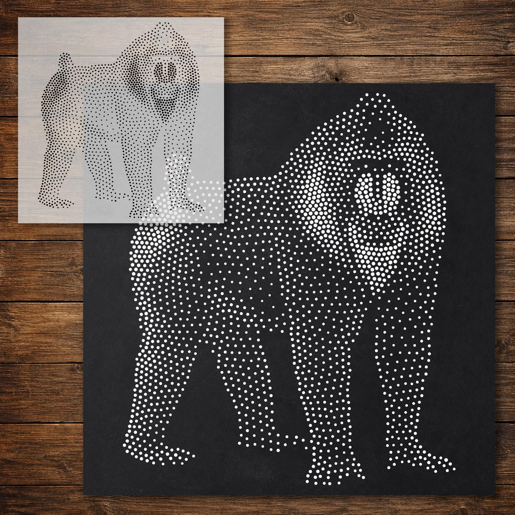 Mandrill Stipple Art Stencil reusable Mylar stencil, 300 x 300 mm