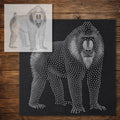Mandrill Stipple Art Stencil reusable Mylar stencil, 300 x 300 mm