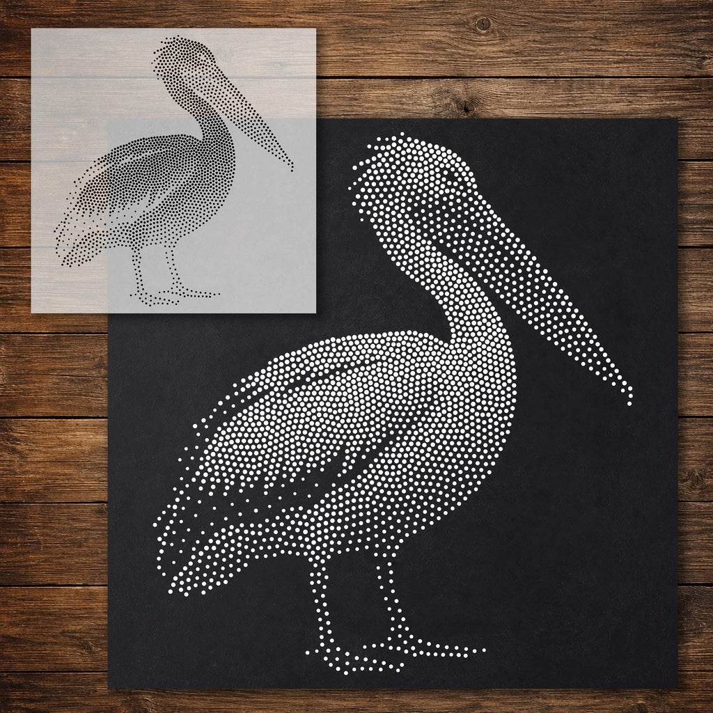 Pelican Stipple Art Stencil reusable Mylar stencil, 300 x 300 mm