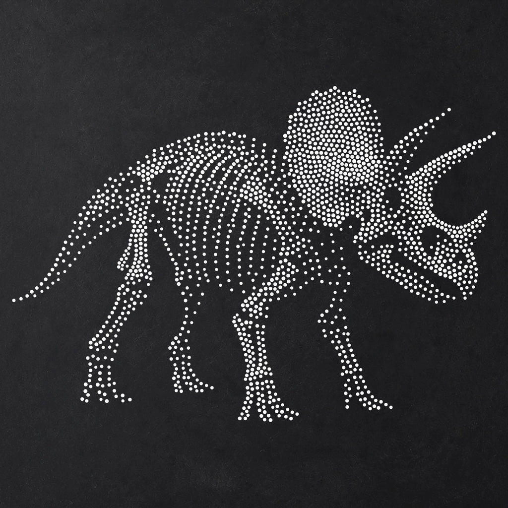 Triceratops Skeleton Dinosaur Stencil | Realistic Highly Detailed DIY Mylar Wall Art, Stipple Art Crafts (Large - 300mm / 12" approx)