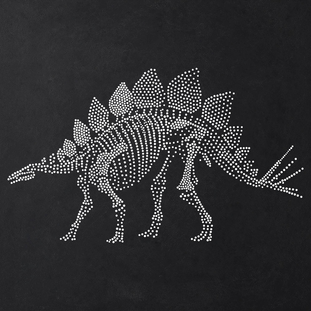 Stegosaurus Skeleton Dinosaur Stencil | Realistic Highly Detailed DIY Mylar Wall Art, Stipple Art Crafts (Large - 300mm / 12" approx)