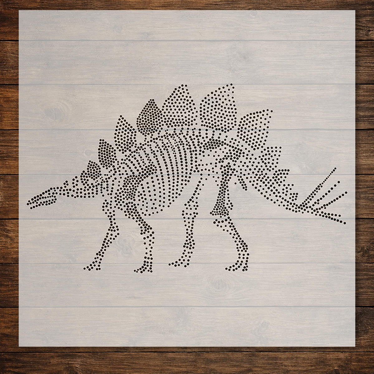 Stegosaurus Skeleton Dinosaur Stencil | Realistic Highly Detailed DIY Mylar Wall Art, Stipple Art Crafts (Large - 300mm / 12" approx)