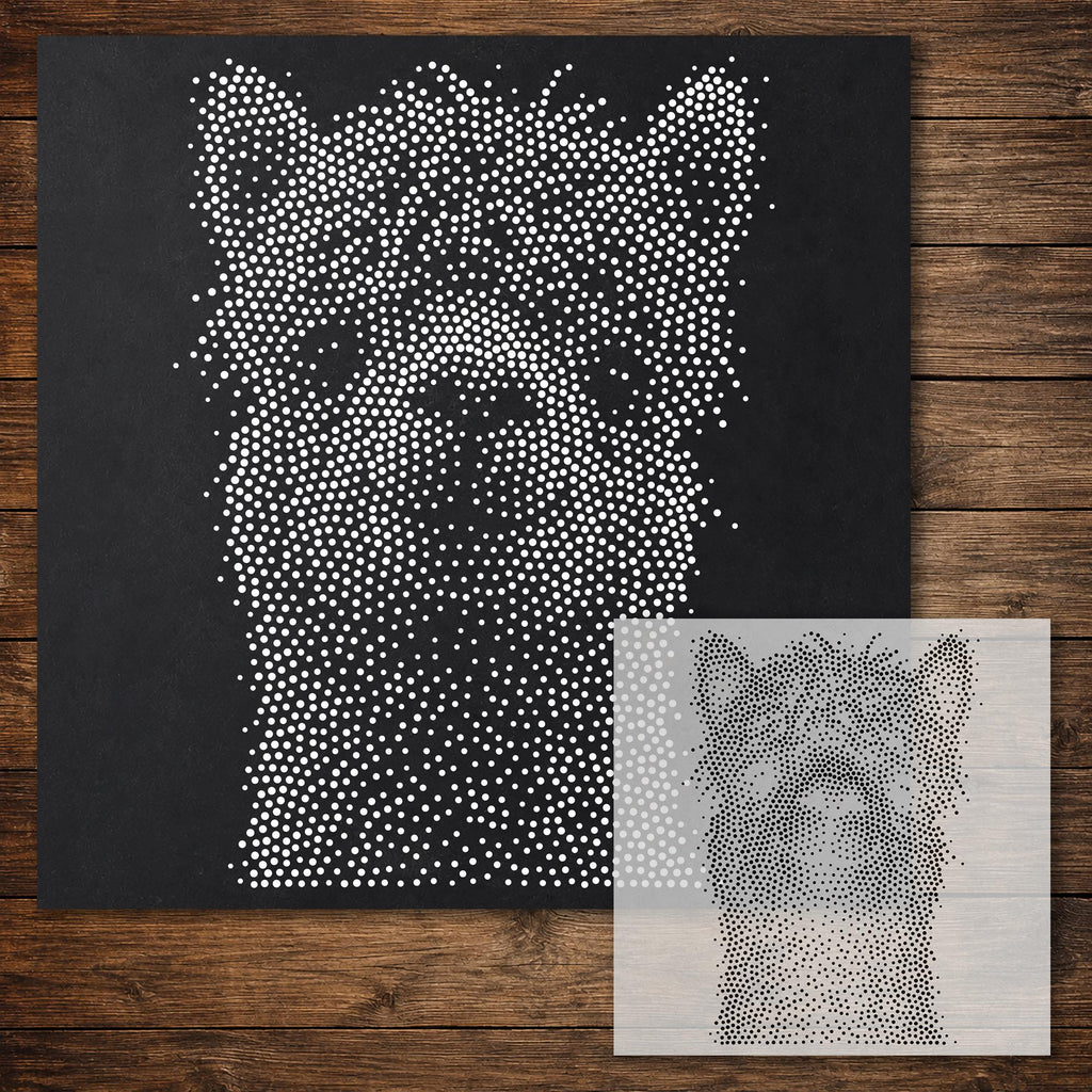 Alpaca Portrait Stipple Art Stencil reusable Mylar stencil, 300 x 300 mm