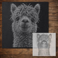 Alpaca Portrait Stipple Art Stencil reusable Mylar stencil, 300 x 300 mm
