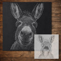 Donkey Portrait Stipple Art Stencil reusable Mylar stencil, 300 x 300 mm