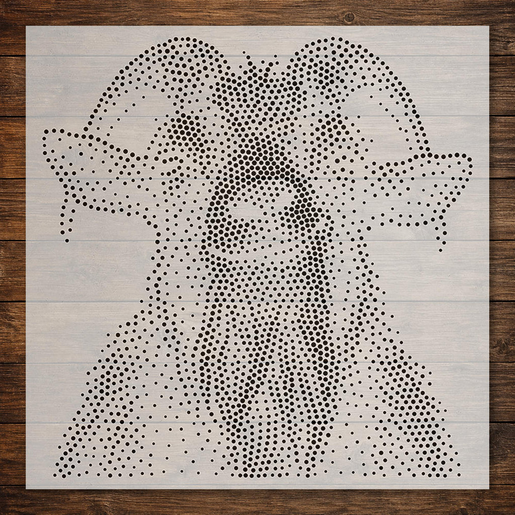Goat Portrait Stipple Art Stencil | Realistic Animal Mylar Plastic Craft Stencil (Large - 300mm / 12" approx)