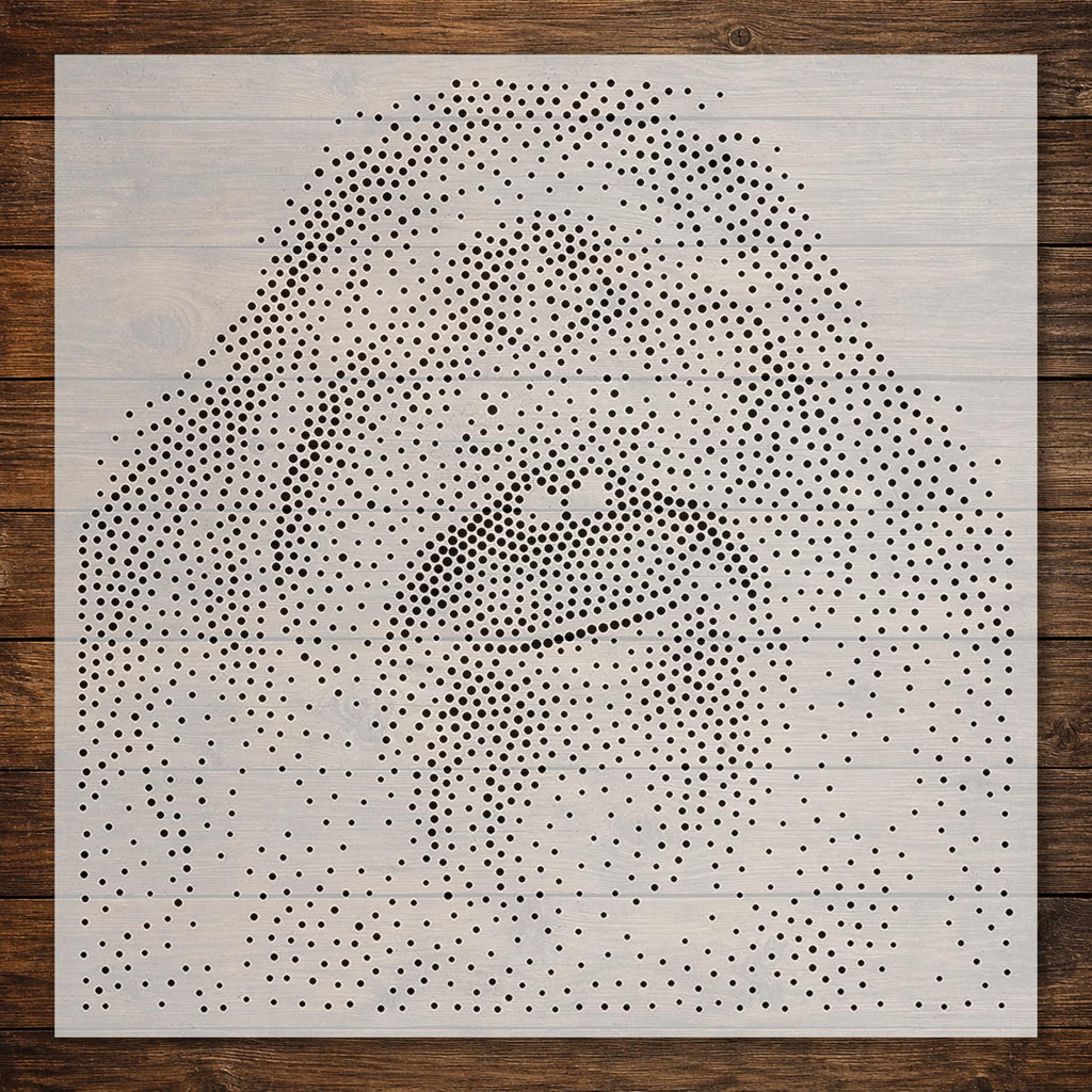 Orangutan Portrait Stipple Art Stencil | Realistic Animal Mylar Plastic Craft Stencil (Large - 300mm / 12" approx)