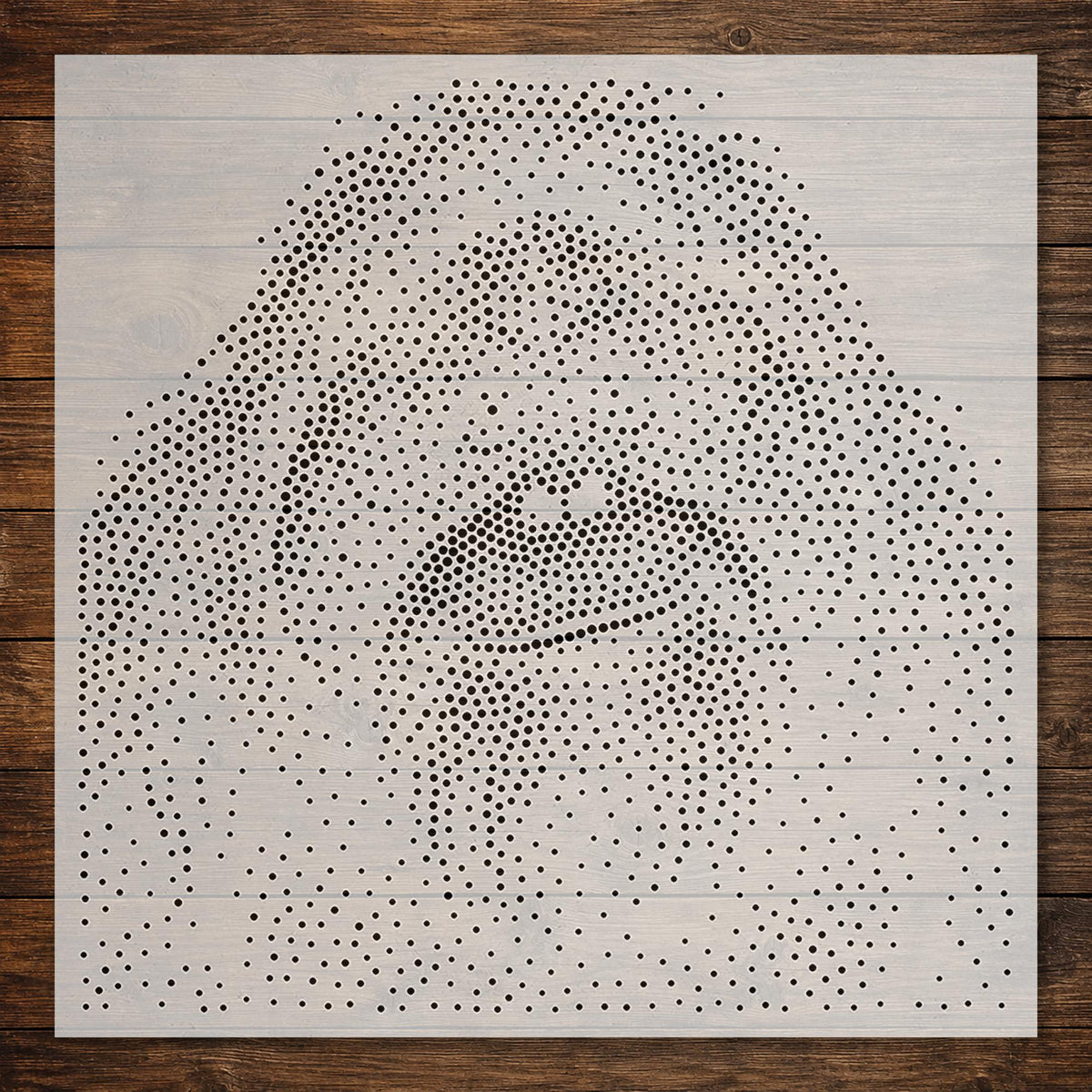 Orangutan Portrait Stipple Art Stencil | Realistic Animal Mylar Plastic Craft Stencil (Large - 300mm / 12" approx)