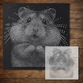 Hamster Portrait Stipple Art Stencil reusable Mylar stencil, 300 x 300 mm